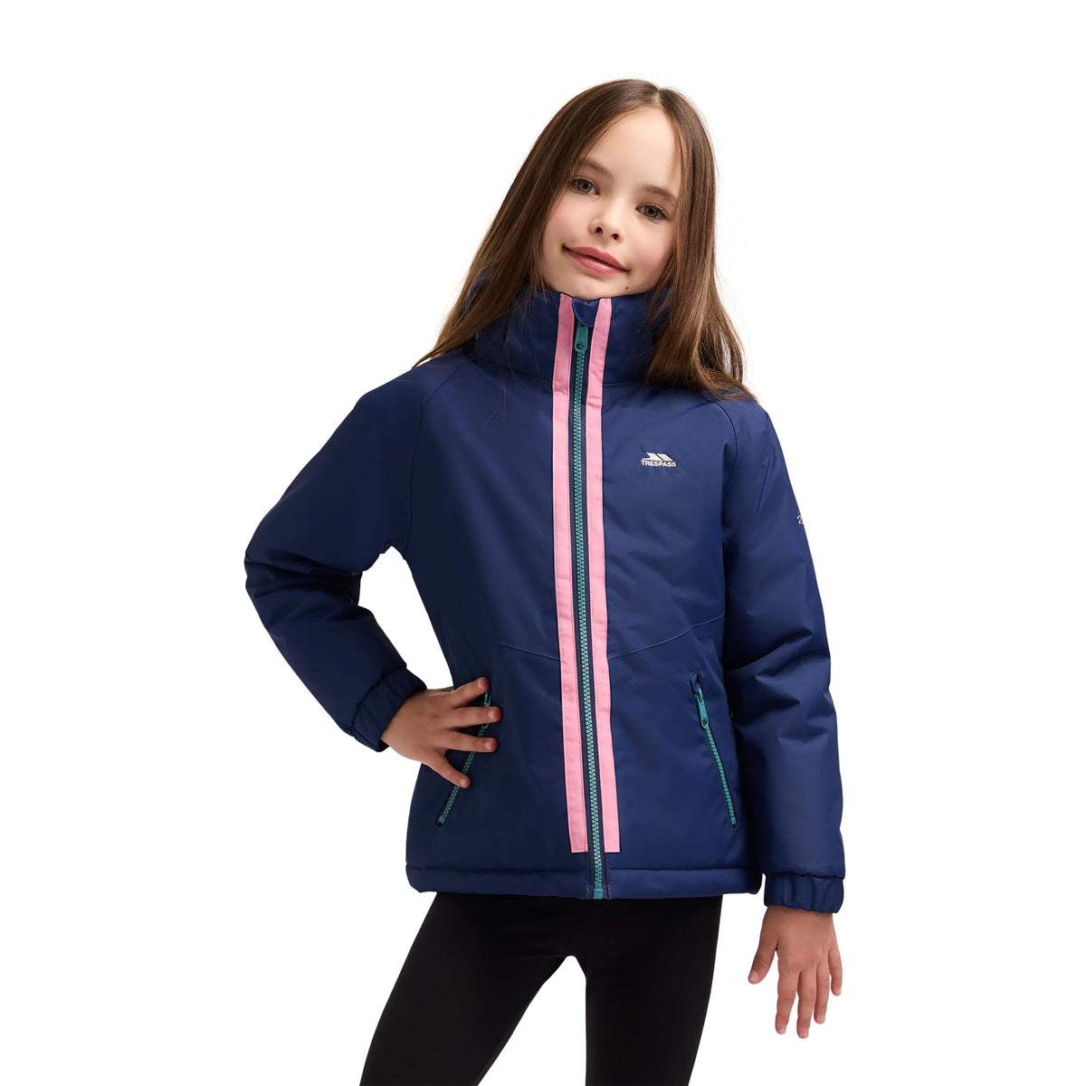 Sapphire Blue - Side - Trespass Girls Rossa Padded Waterproof Jacket