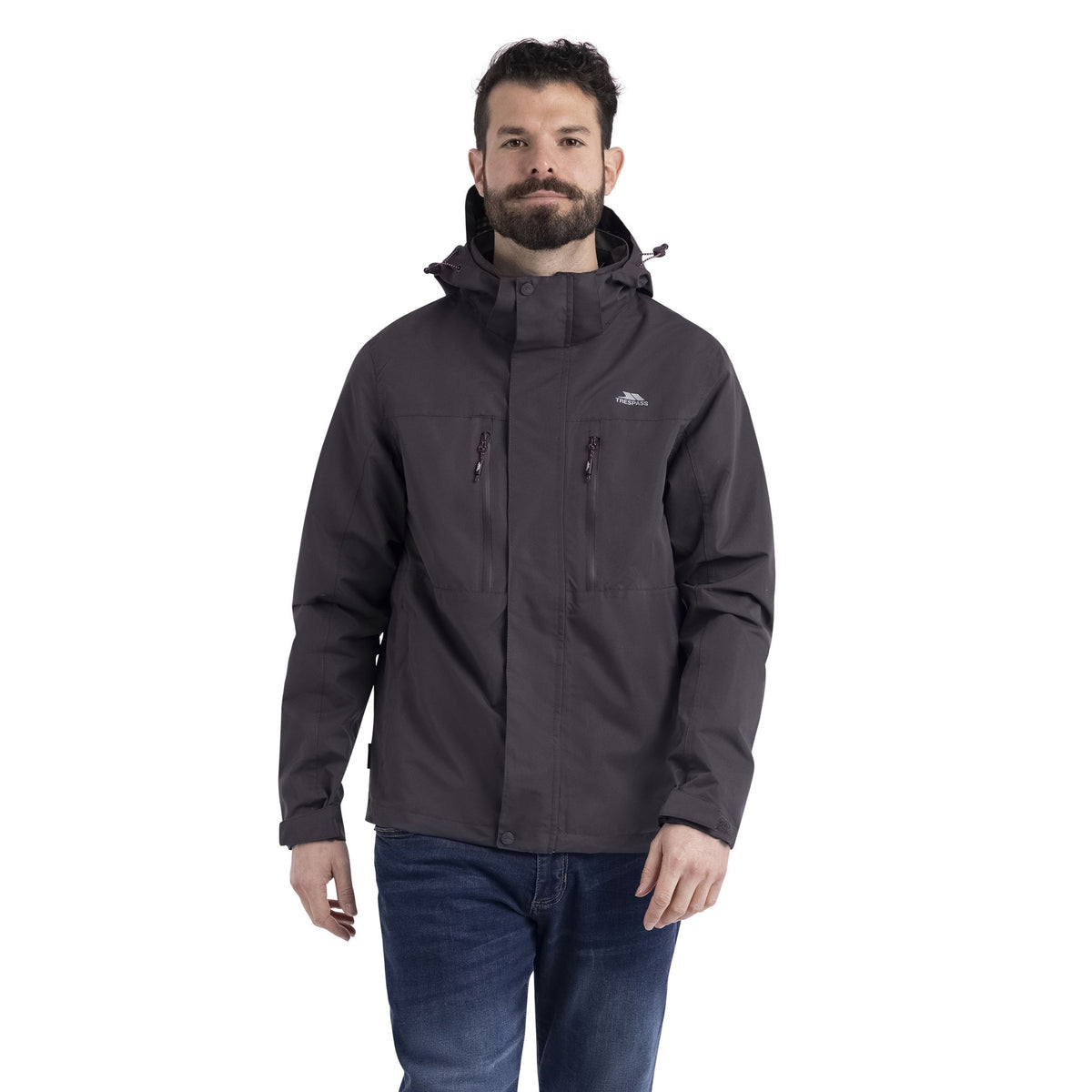 Dark Grey - Lifestyle - Trespass Mens Fyfinn Padded Waterproof Jacket