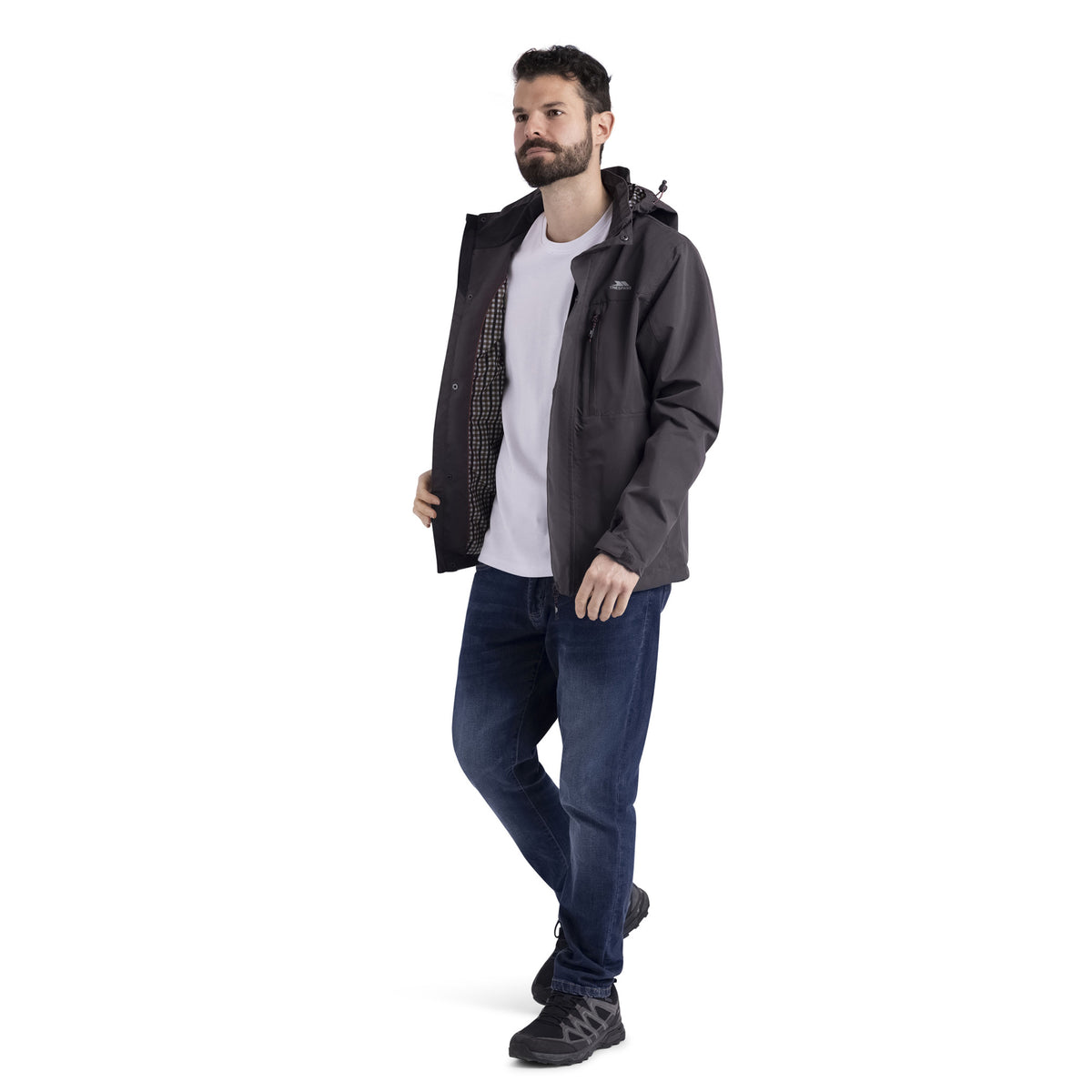 Dark Grey - Pack Shot - Trespass Mens Fyfinn Padded Waterproof Jacket
