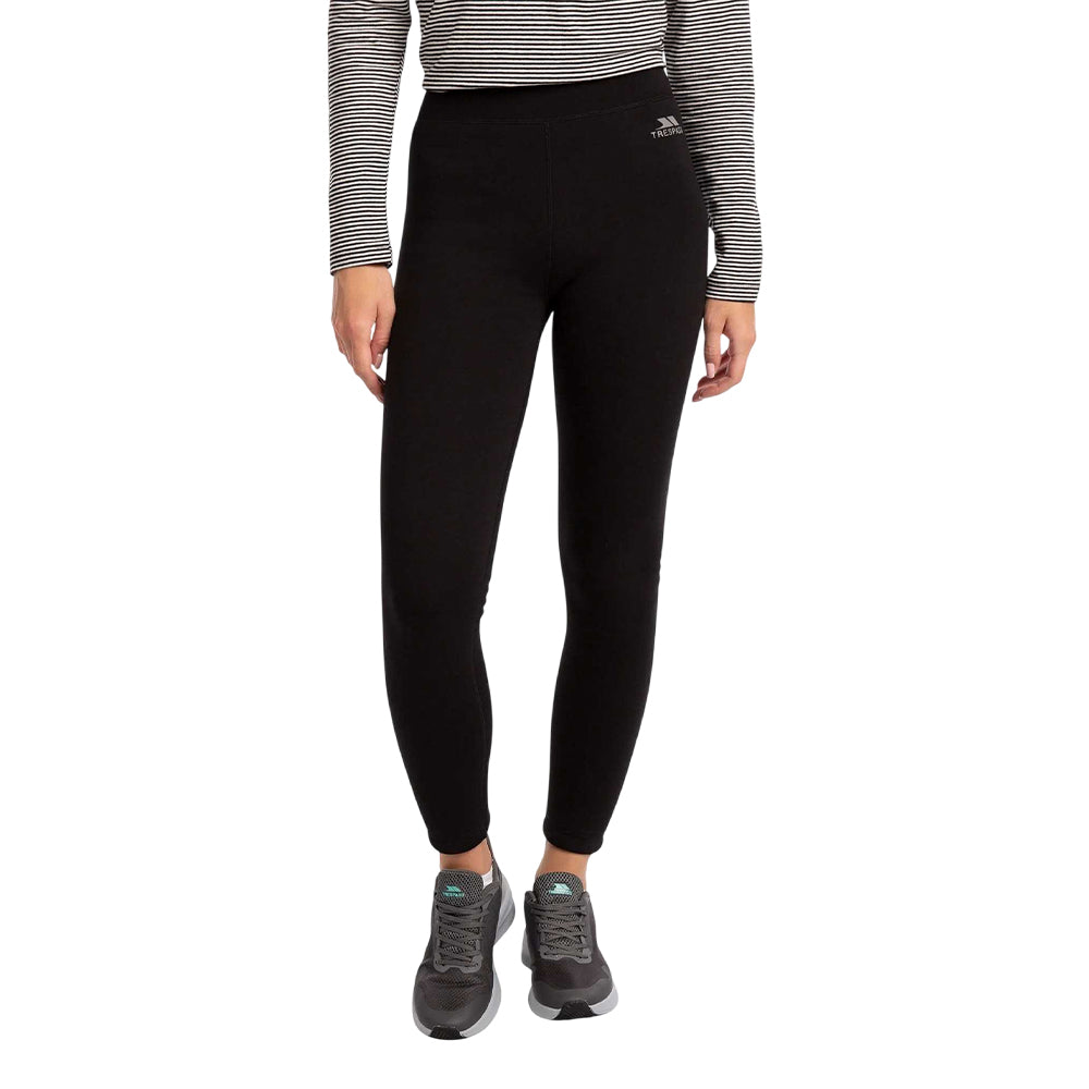 Black - Side - Trespass Womens-Ladies Fuzzy Sherpa Lined Leggings