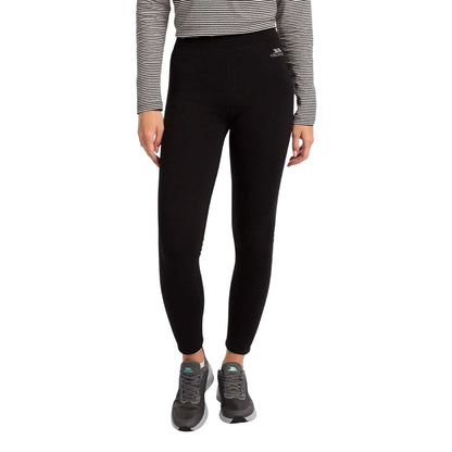 Black - Side - Trespass Womens-Ladies Fuzzy Sherpa Lined Leggings