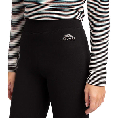 Black - Pack Shot - Trespass Womens-Ladies Fuzzy Sherpa Lined Leggings