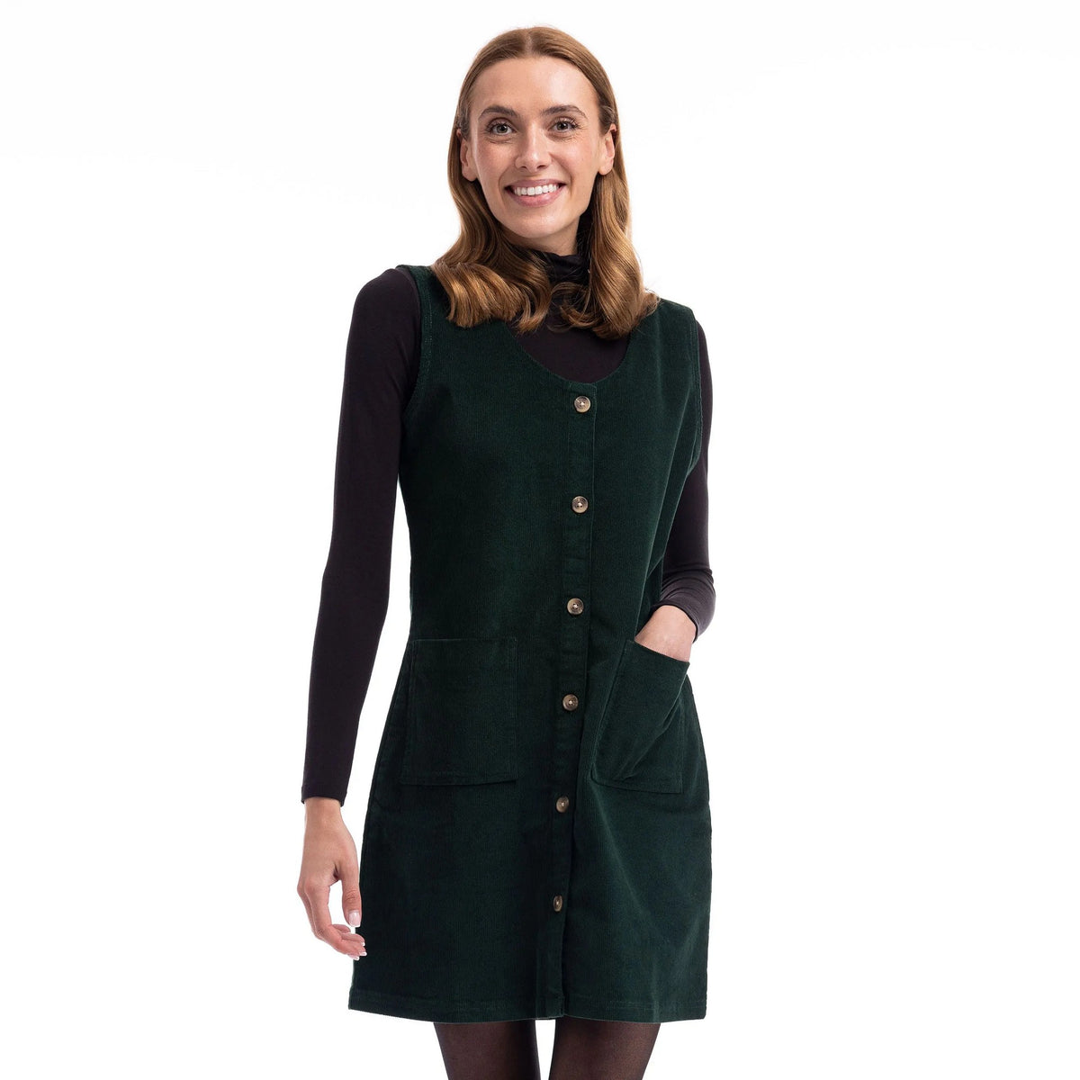 Dark Green - Lifestyle - Trespass Womens-Ladies Tarissa Corduroy Pinafore Dress