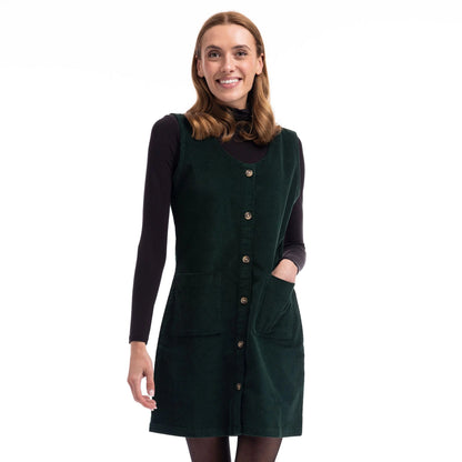 Dark Green - Lifestyle - Trespass Womens-Ladies Tarissa Corduroy Pinafore Dress