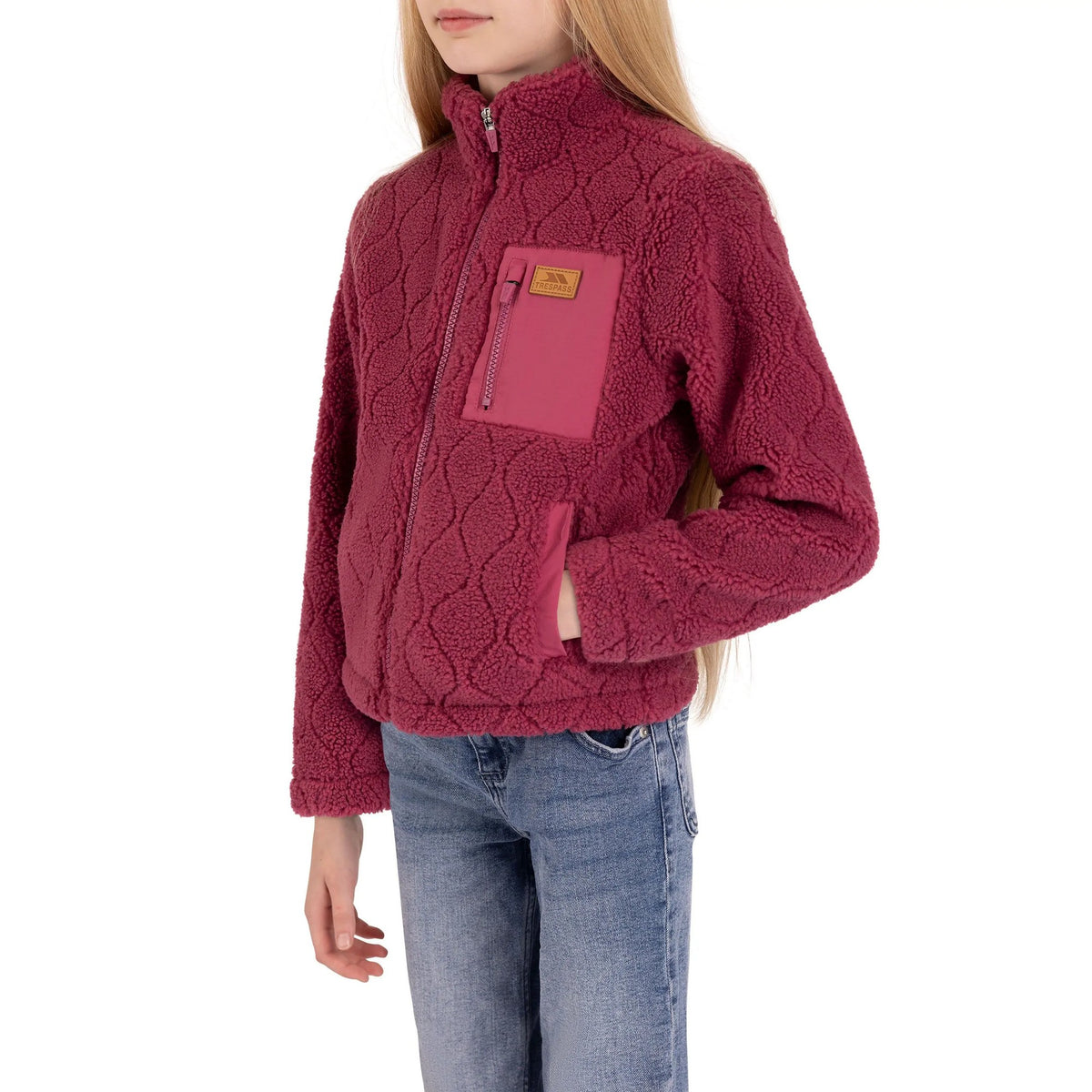 Rose Blush - Side - Trespass Unisex Adult Southford Fleece Jacket