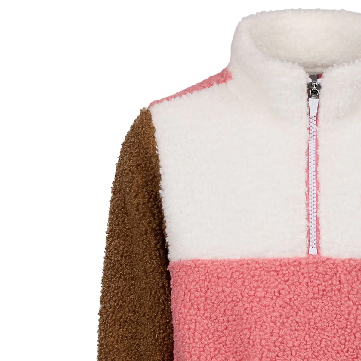 Peach Pink - Side - Trespass Childrens-Kids Mitta Colour Block Fleece Top