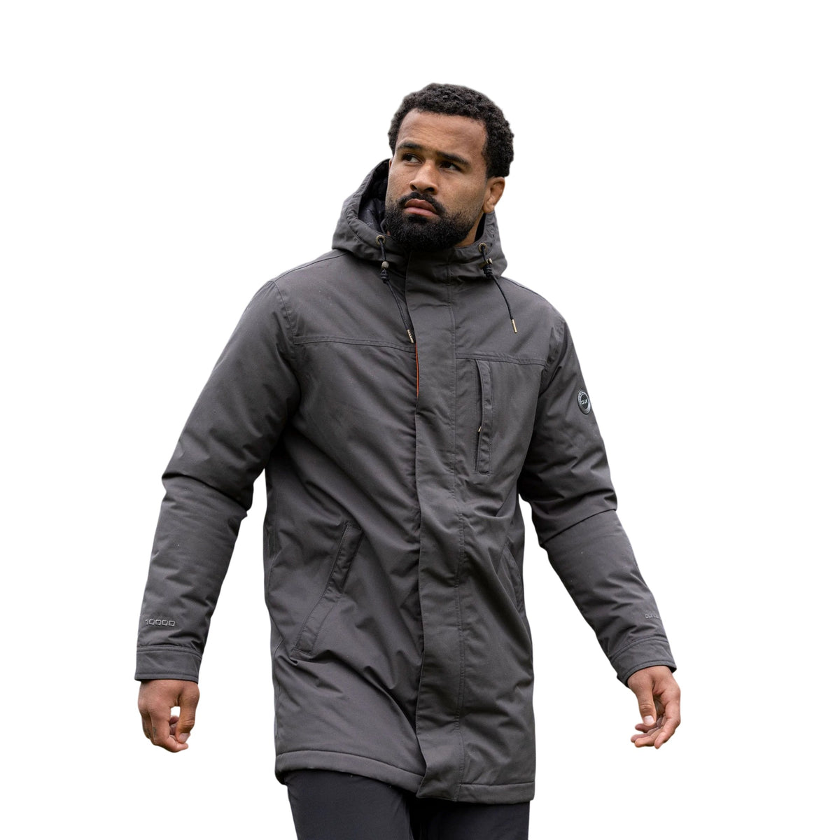 Charcoal - Close up - Trespass Mens Macleod DLX Padded Waterproof Jacket