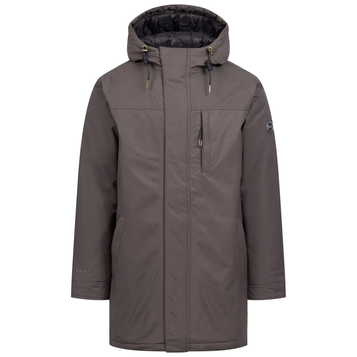 Charcoal - Front - Trespass Mens Macleod DLX Padded Waterproof Jacket