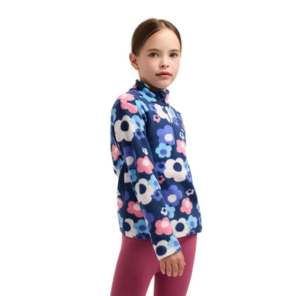 Navy Peony - Close up - Trespass Childrens-Kids Melsa AT200 Fleece Jacket