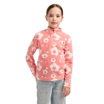 Peach Pink - Side - Trespass Childrens-Kids Melsa AT200 Fleece Jacket