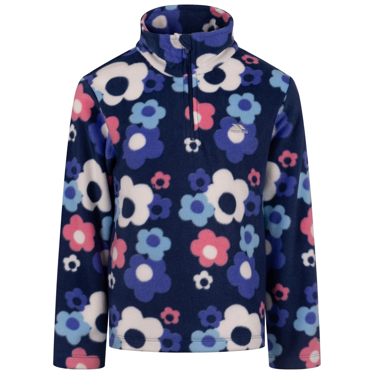 Navy Peony - Front - Trespass Childrens-Kids Melsa AT200 Fleece Jacket