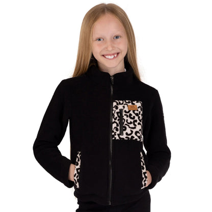 Black - Side - Trespass Childrens-Kids Willowglen Fleece Jacket