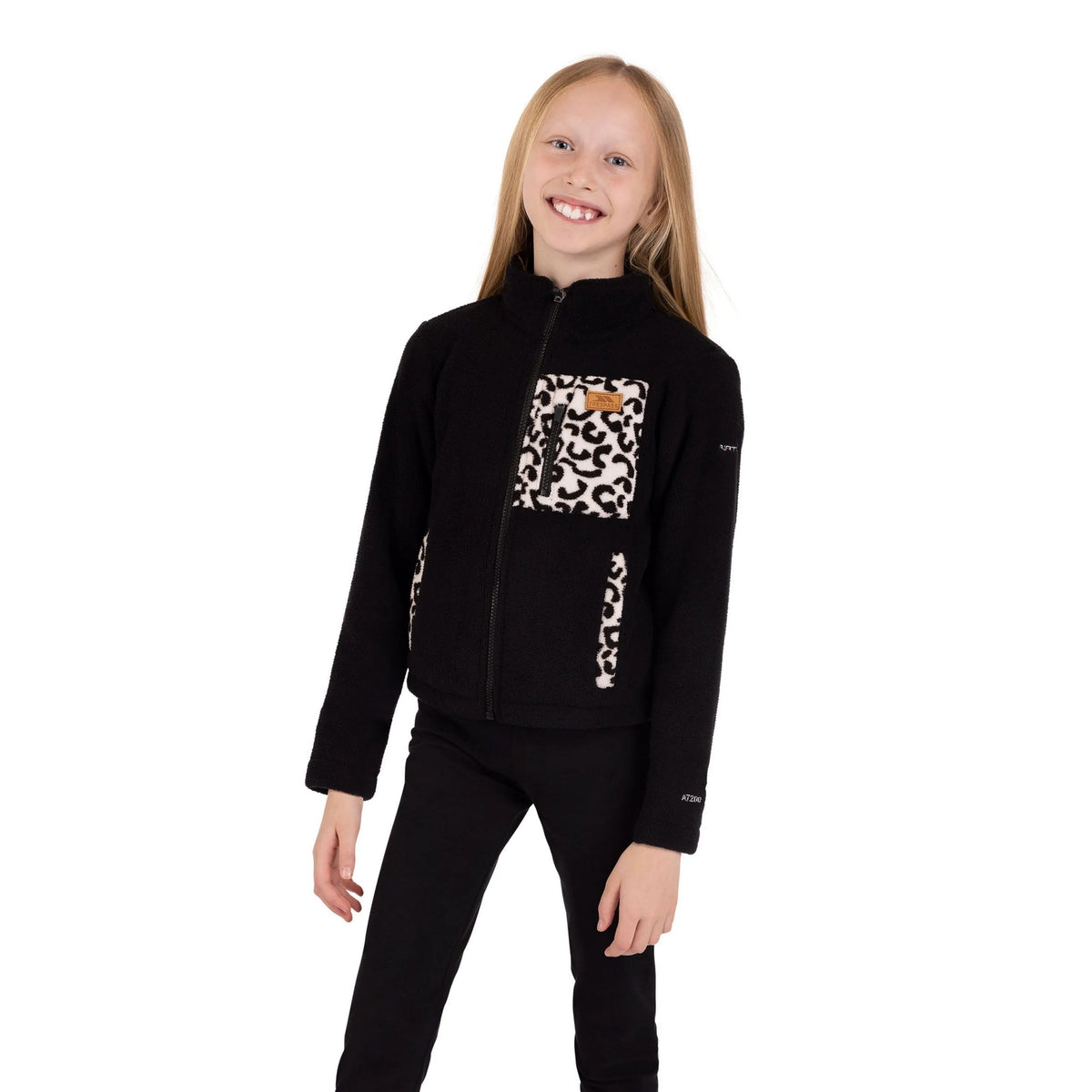 Black - Pack Shot - Trespass Childrens-Kids Willowglen Fleece Jacket