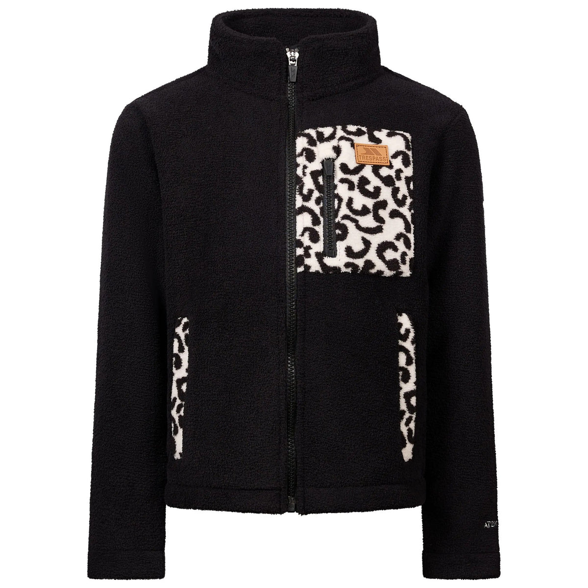 Black - Front - Trespass Childrens-Kids Willowglen Fleece Jacket