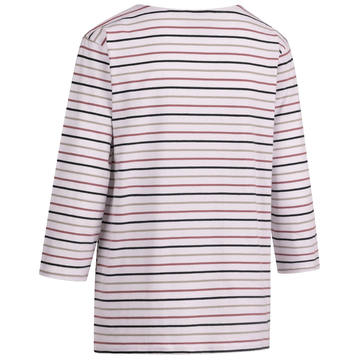 White - Back - Trespass Womens-Ladies Farren Contrast Striped 3-4 Sleeve T-Shirt
