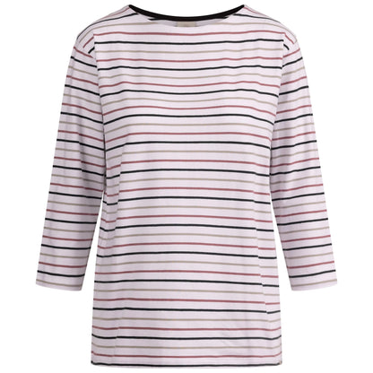 White - Front - Trespass Womens-Ladies Farren Contrast Striped 3-4 Sleeve T-Shirt