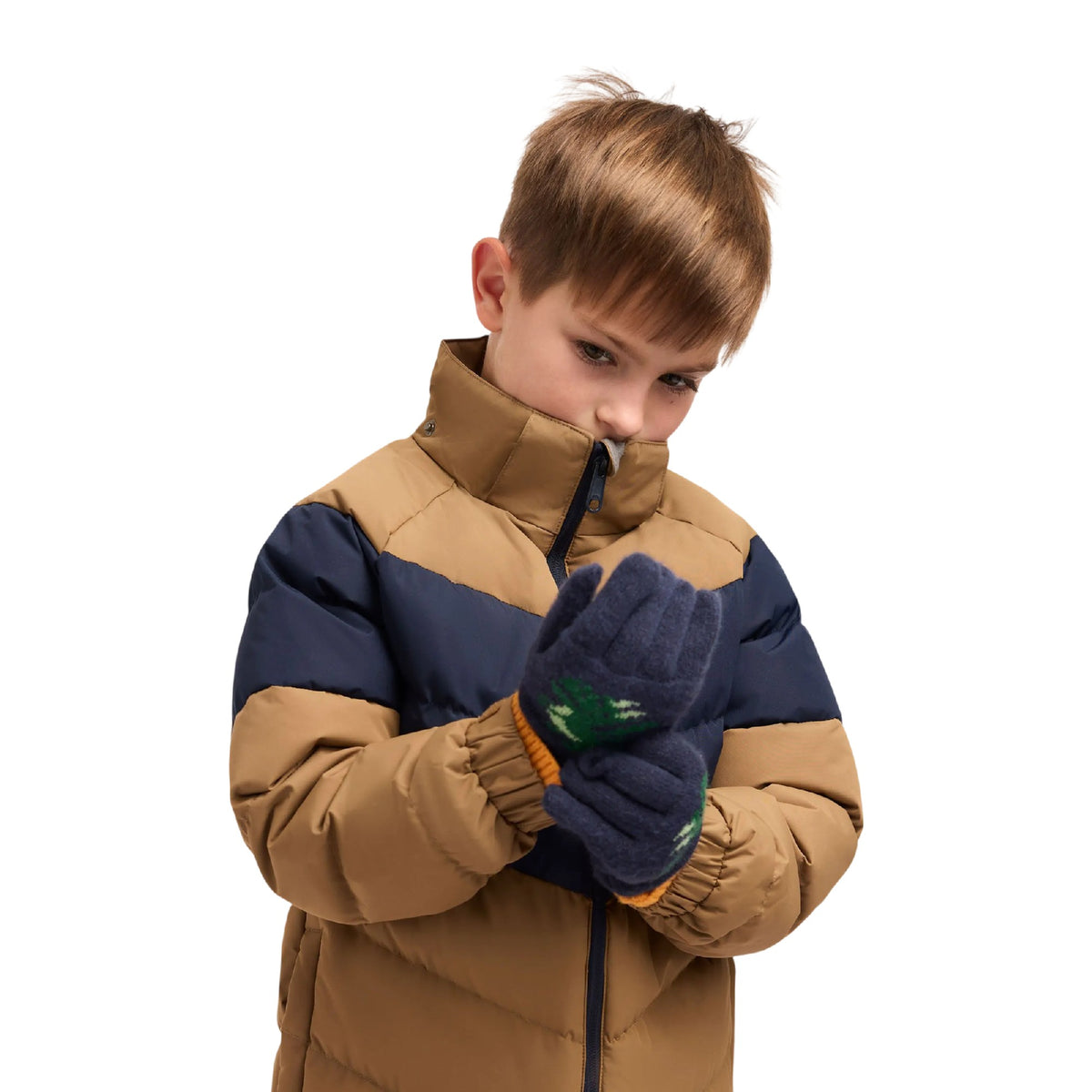 Navy - Pack Shot - Trespass Boys Paxon Knitted Gloves