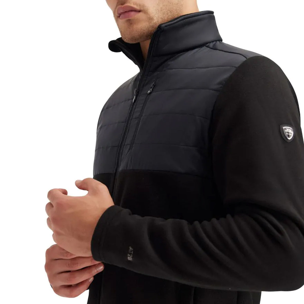 Black - Side - Trespass Mens Bob AT200 Hybrid Fleece
