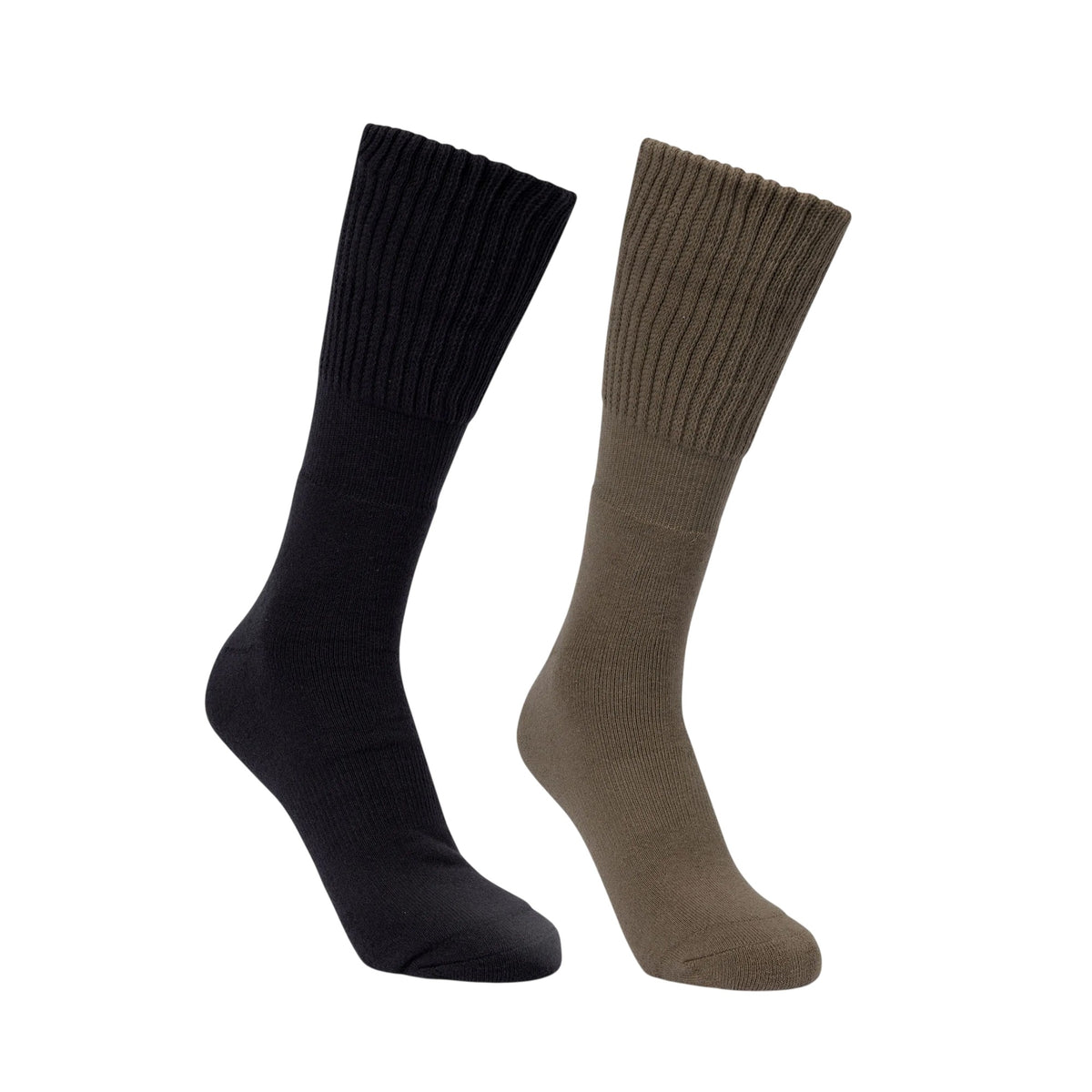 Light Khaki-Charcoal - Front - Trespass Unisex Adult Scobell Anti-Blister Boot Socks (Pack of 2)