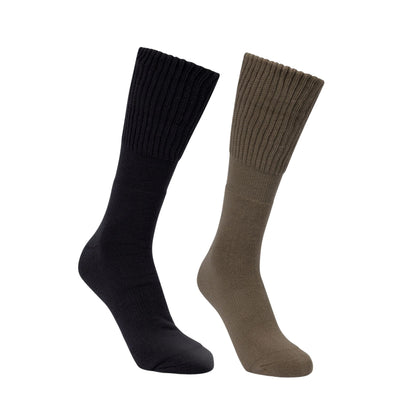 Light Khaki-Charcoal - Front - Trespass Unisex Adult Scobell Anti-Blister Boot Socks (Pack of 2)