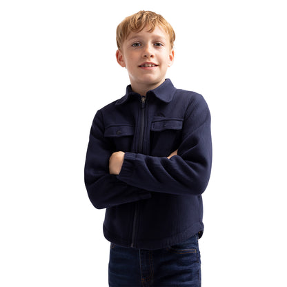 Navy - Lifestyle - Trespass Childrens-Kids Westunder Fleece Shacket