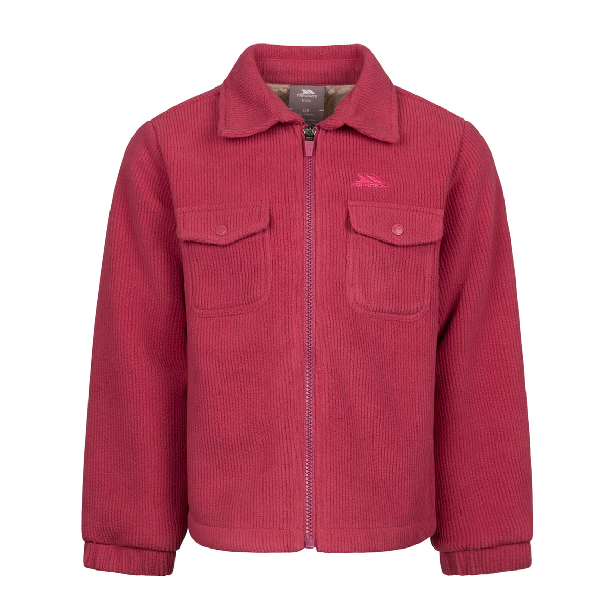 Rose Blush - Front - Trespass Childrens-Kids Westunder Fleece Shacket