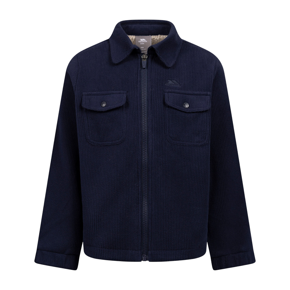 Navy - Front - Trespass Childrens-Kids Westunder Fleece Shacket