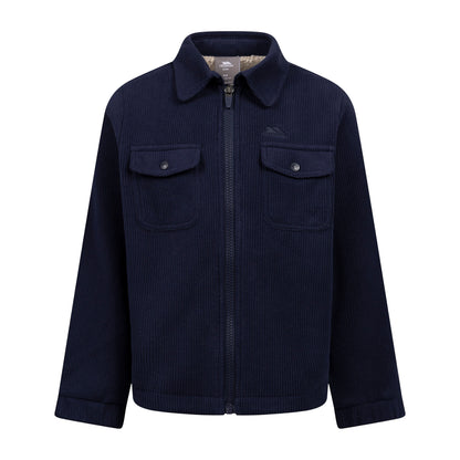 Navy - Front - Trespass Childrens-Kids Westunder Fleece Shacket