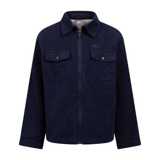 Navy - Front - Trespass Childrens-Kids Westunder Fleece Shacket