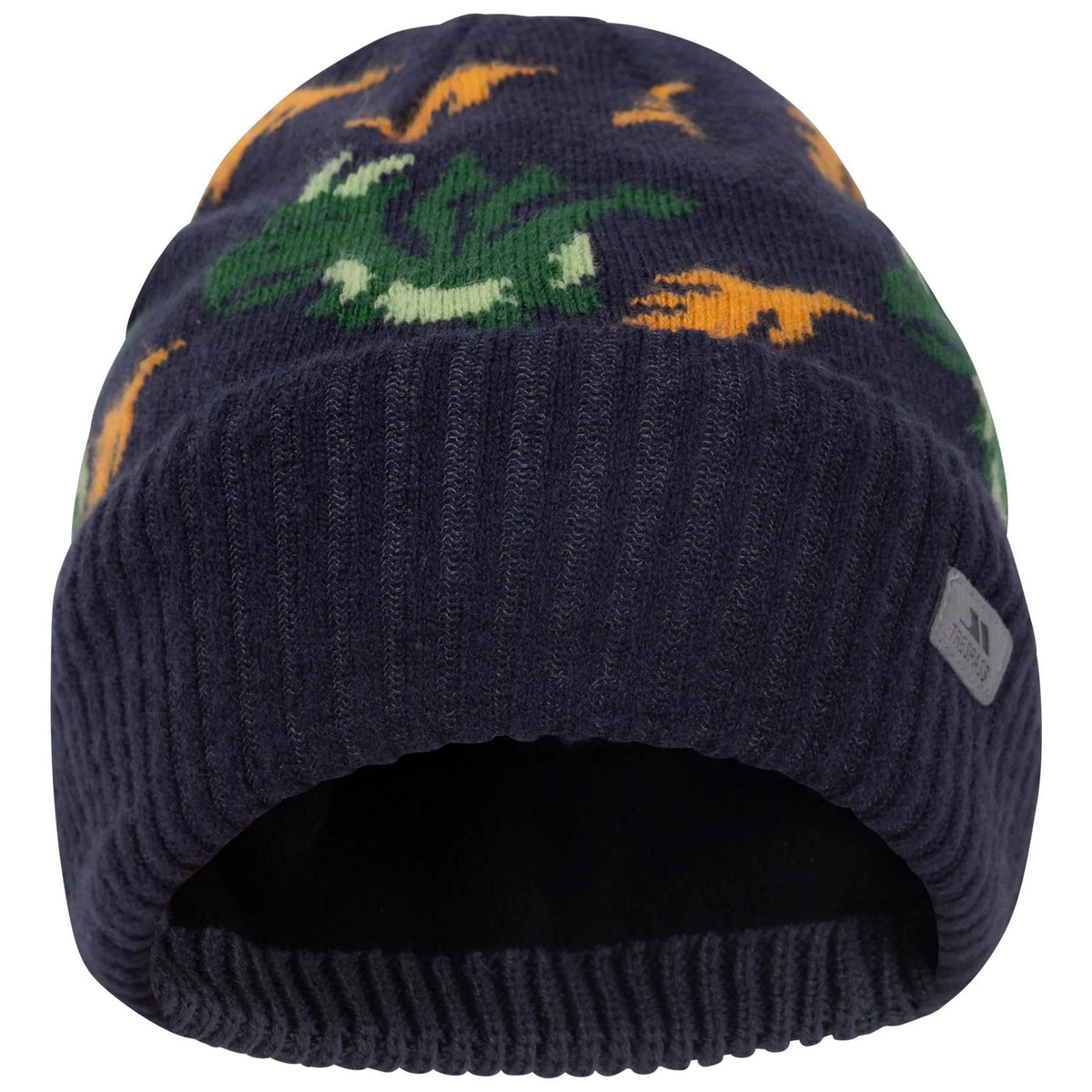 Navy - Front - Trespass Boys Timbo Dragon Knitted Beanie