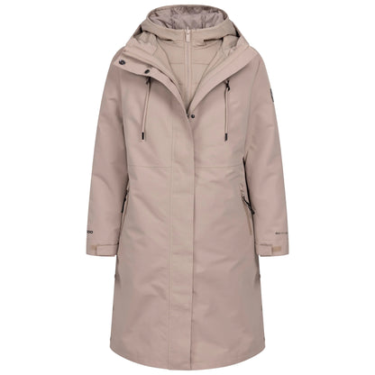 Sand - Front - Trespass Womens-Ladies Allegra DLX 3 in 1 Waterproof Jacket