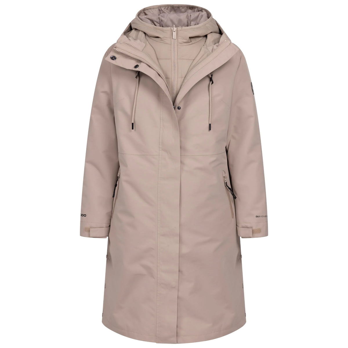 Sand - Front - Trespass Womens-Ladies Allegra DLX 3 in 1 Waterproof Jacket