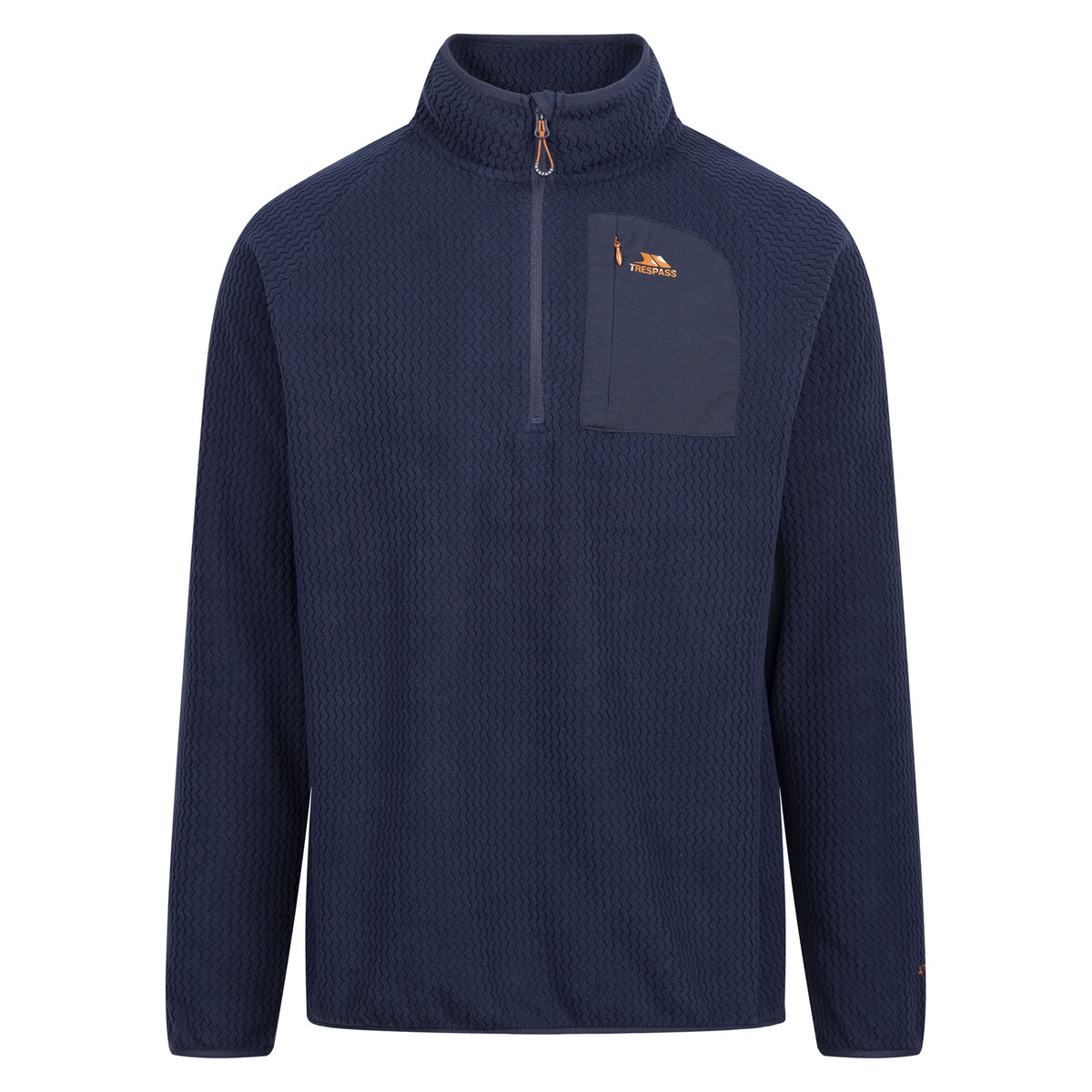 Navy - Front - Trespass Mens Harry Half Zip Fleece