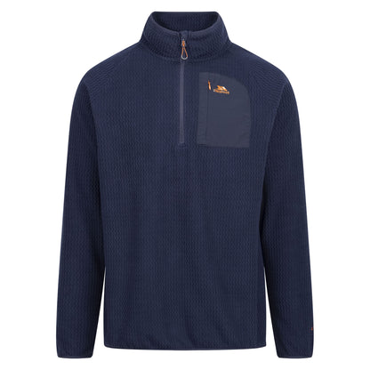 Navy - Front - Trespass Mens Harry Half Zip Fleece