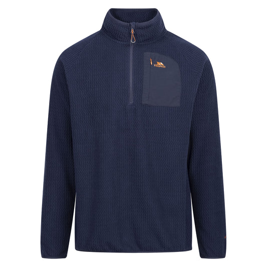 Navy - Front - Trespass Mens Harry Half Zip Fleece