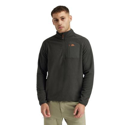 Charcoal - Side - Trespass Mens Harry Half Zip Fleece