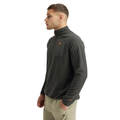 Charcoal - Pack Shot - Trespass Mens Harry Half Zip Fleece