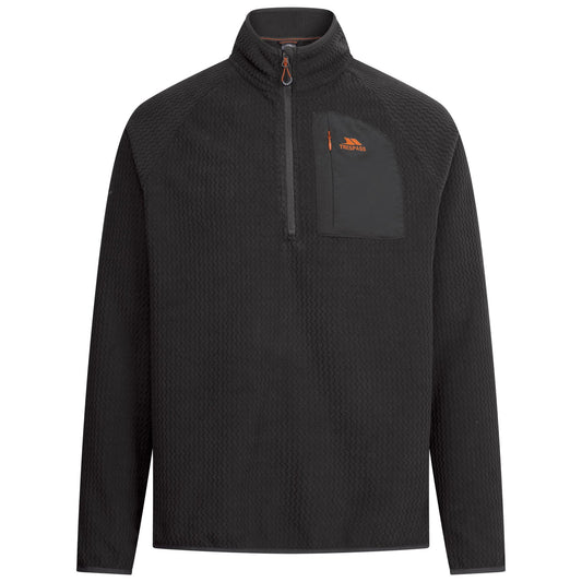Charcoal - Front - Trespass Mens Harry Half Zip Fleece