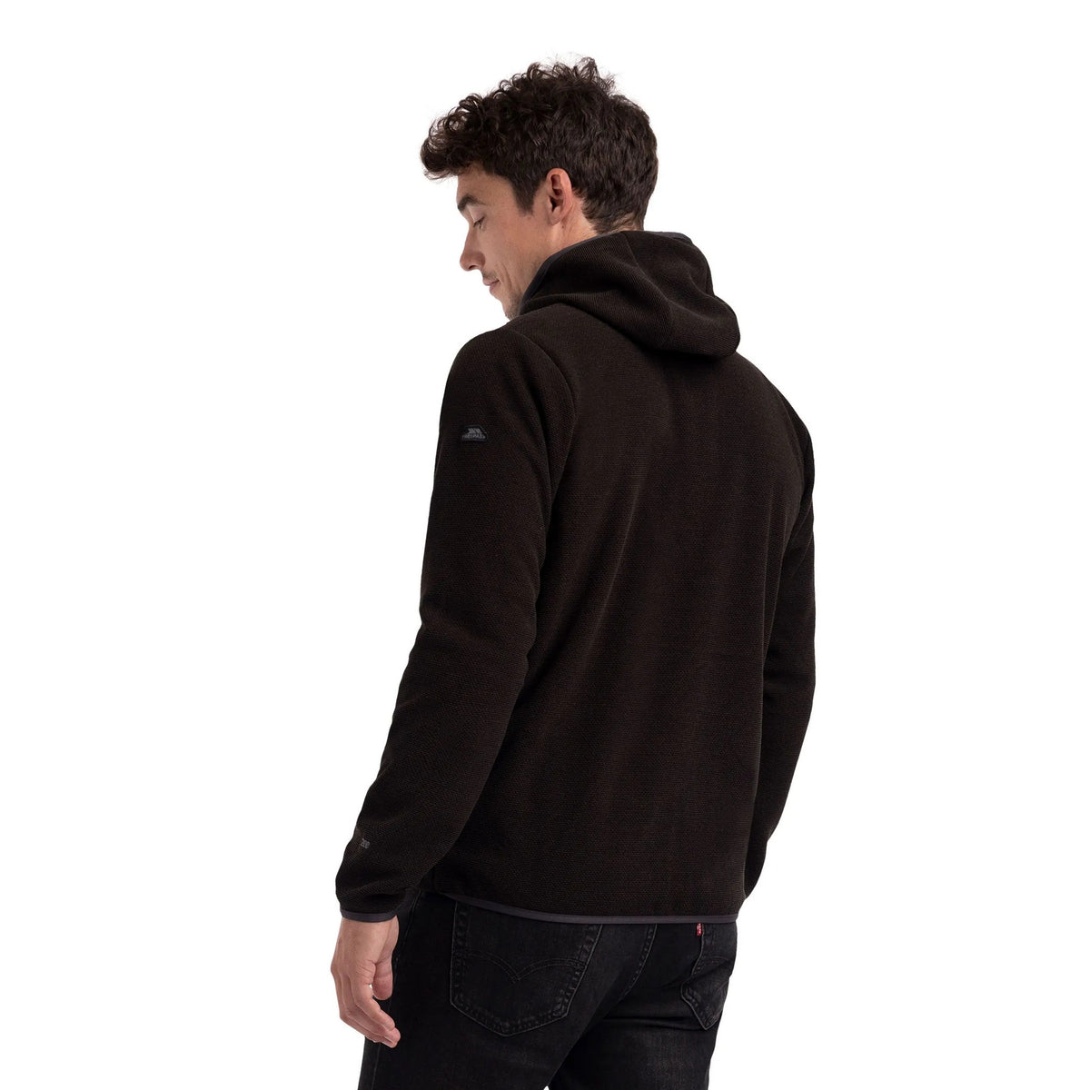 Charcoal - Close up - Trespass Mens Brian AT200 Full Zip Fleece Jacket