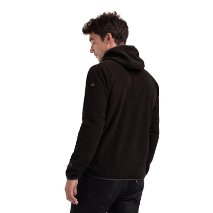 Charcoal - Close up - Trespass Mens Brian AT200 Full Zip Fleece Jacket