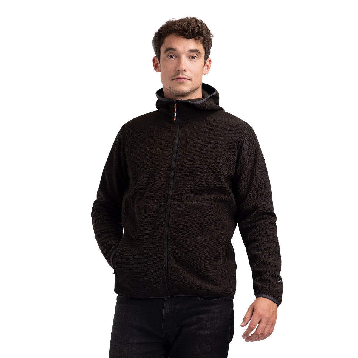 Charcoal - Side - Trespass Mens Brian AT200 Full Zip Fleece Jacket