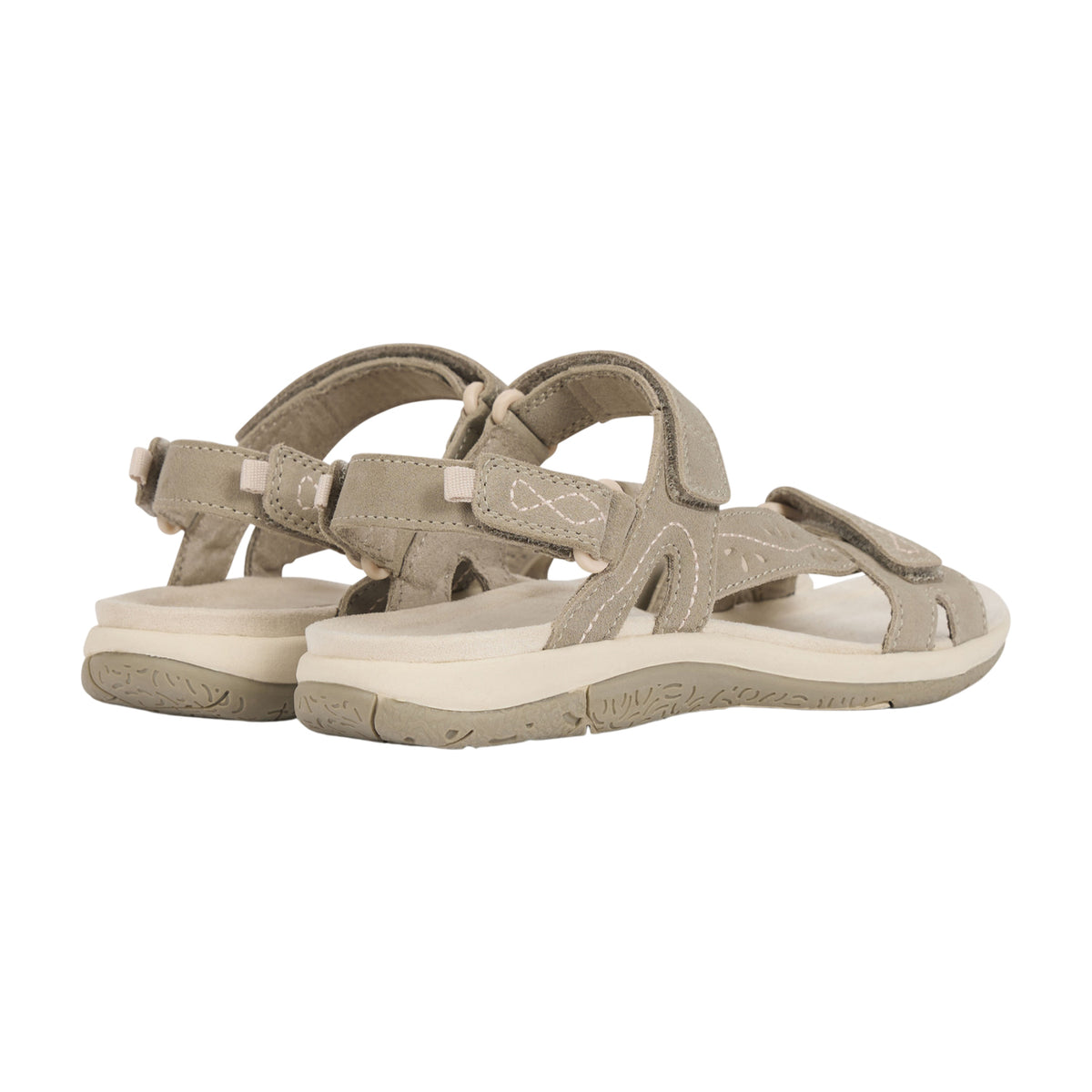 Taupe - Back - Trespass Womens-Ladies Naia Suede Cushioned Sandals