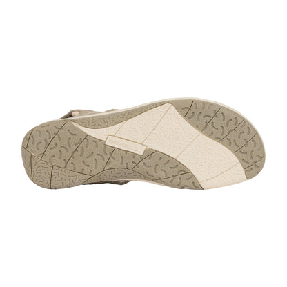Taupe - Side - Trespass Womens-Ladies Naia Suede Cushioned Sandals
