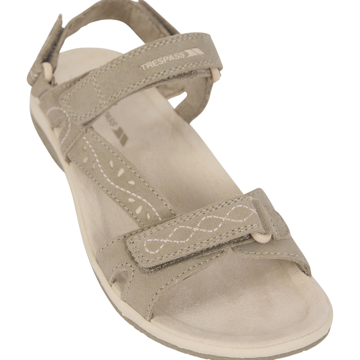 Taupe - Pack Shot - Trespass Womens-Ladies Naia Suede Cushioned Sandals