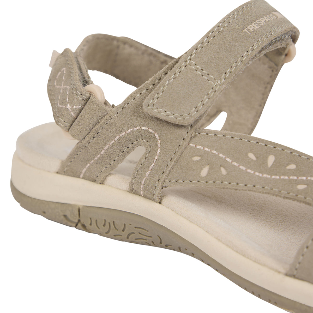 Taupe - Close up - Trespass Womens-Ladies Naia Suede Cushioned Sandals
