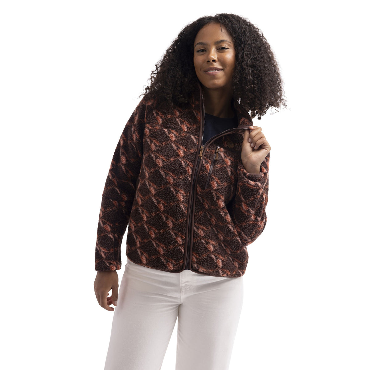 Mocha - Side - Trespass Womens-Ladies Jessie AT300 Fleece Jacket