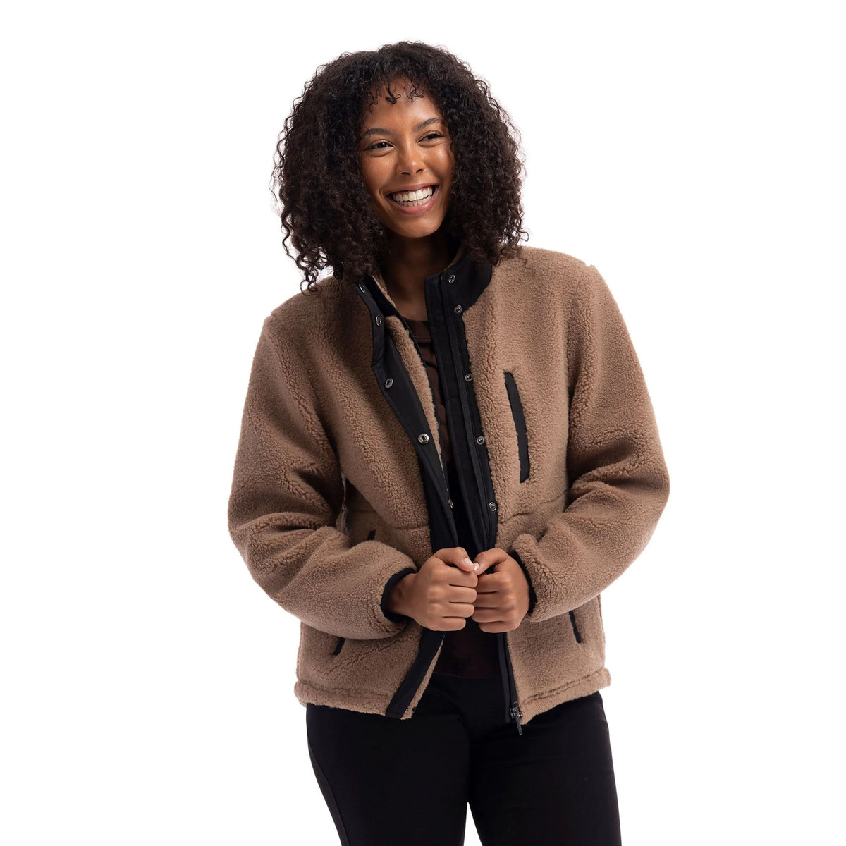 Beige - Side - Trespass Womens-Ladies Yuill Fleece Jacket