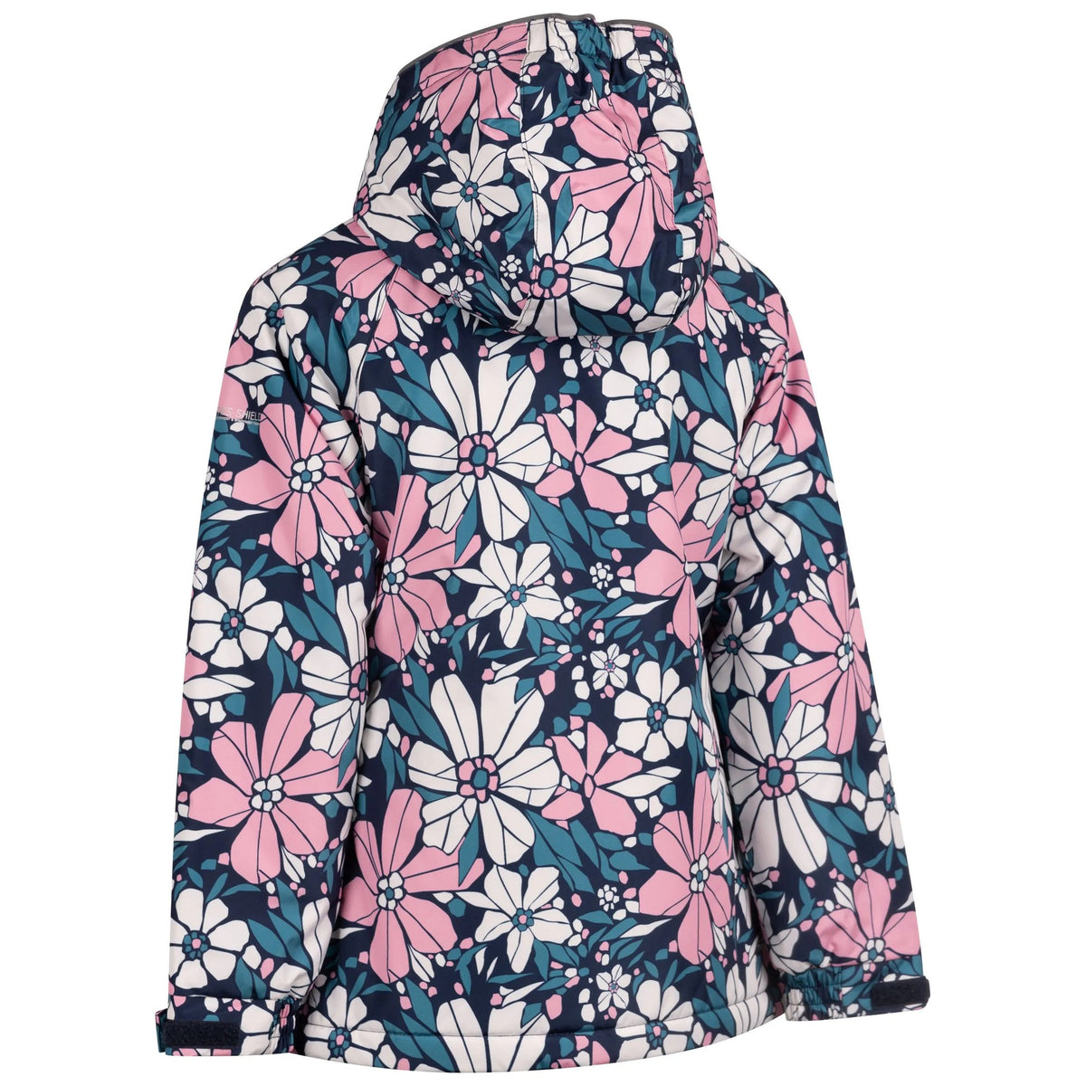 Sapphire Blue - Back - Trespass Girls Marla Flowers Waterproof Jacket