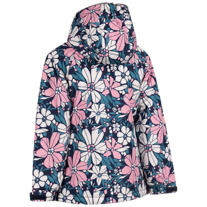 Sapphire Blue - Back - Trespass Girls Marla Flowers Waterproof Jacket