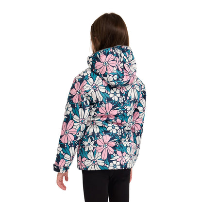 Sapphire Blue - Lifestyle - Trespass Girls Marla Flowers Waterproof Jacket